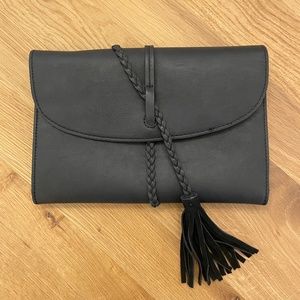 Anthropologie Black Leather Clutch